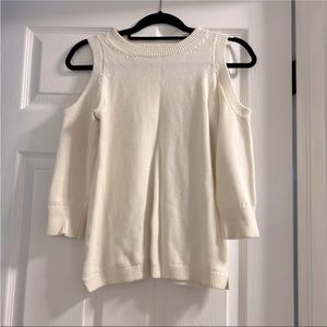LOFT Shoulder-less White Knit Sweater XS